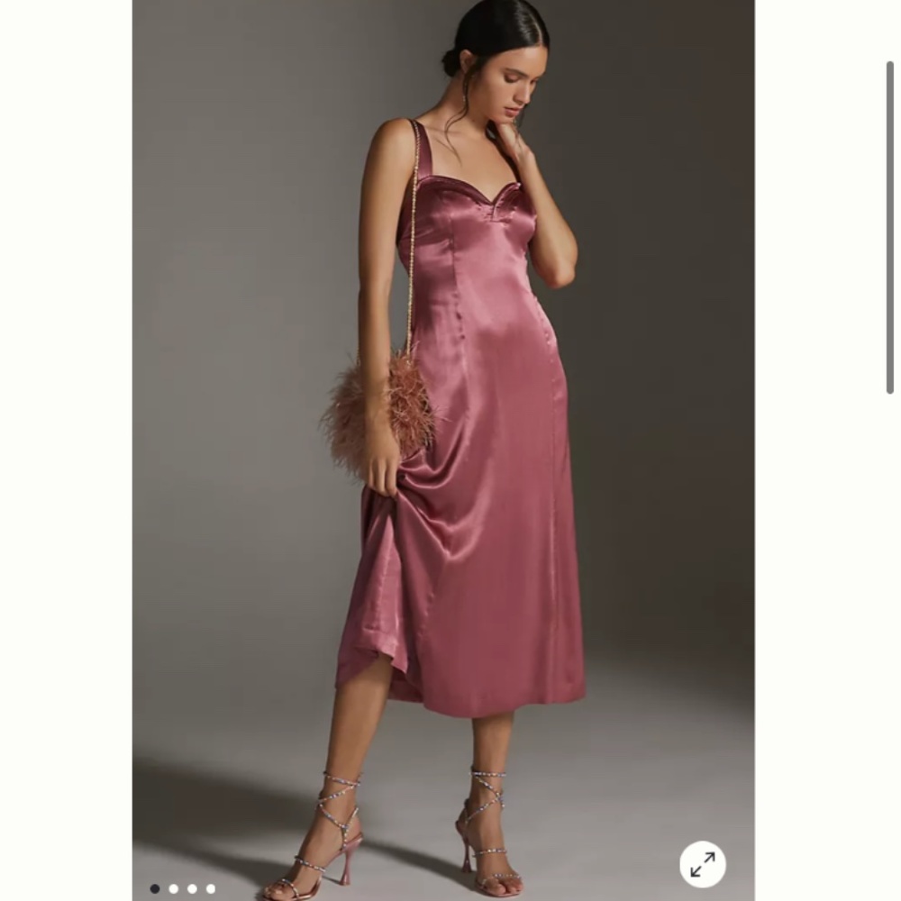 NWOT By Anthropologie Cross-Back Midi Dress